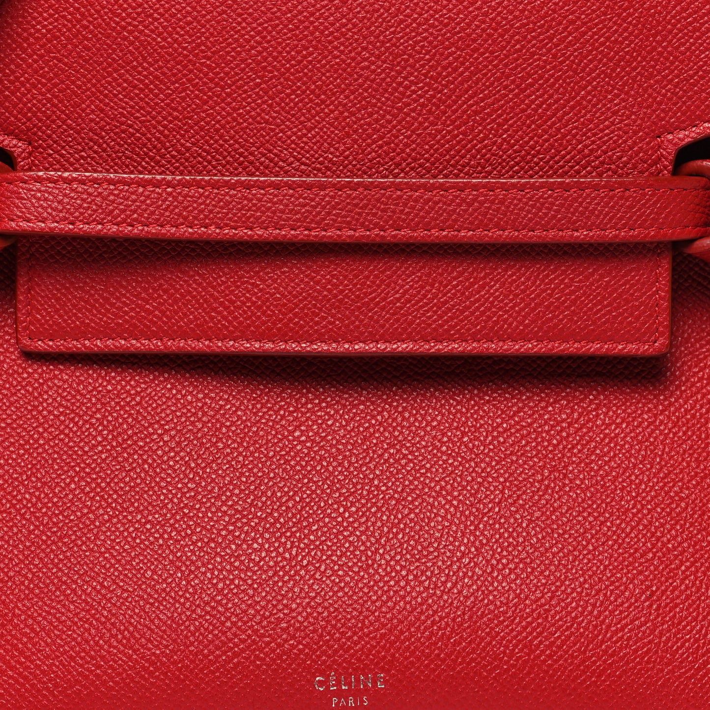 Baby Grained Calfskin Micro Belt Bag Coquelicot