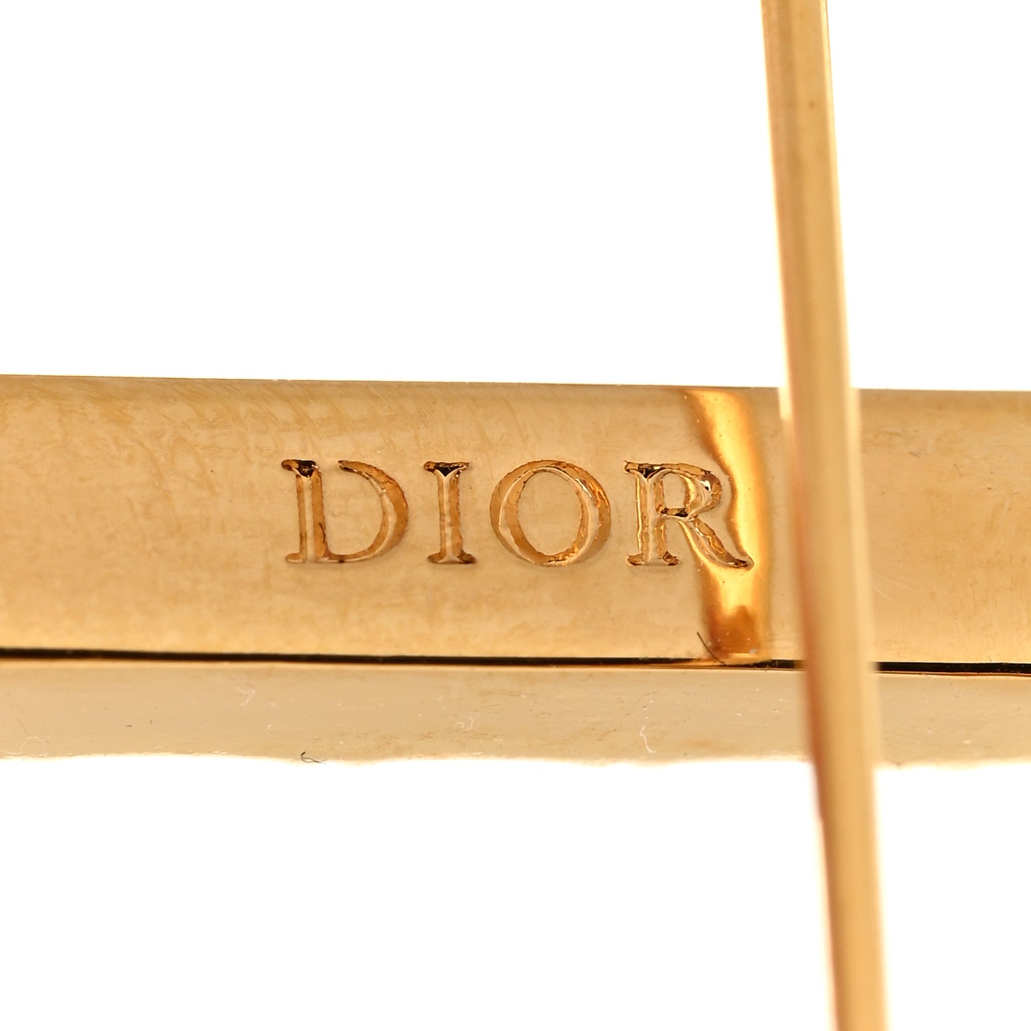 Christian Dior Crystal Pearl CD Logo Brooch Gold 3 of 4