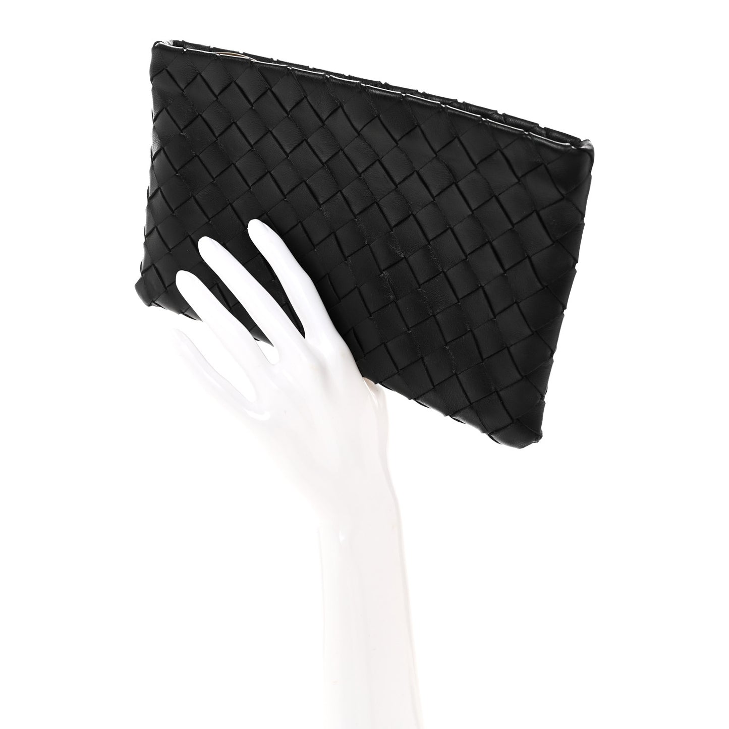 Nappa Intrecciato Zip Pouch Black