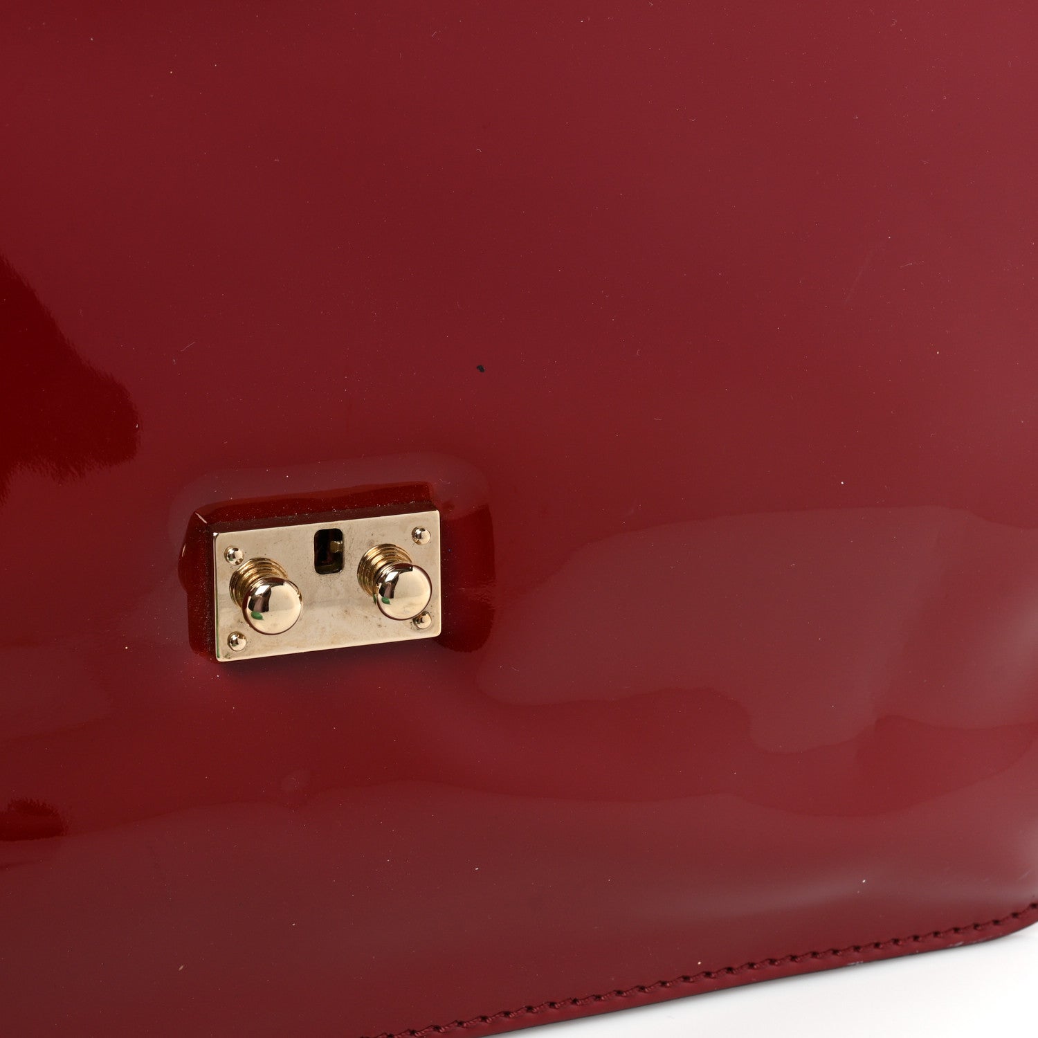 Valentino Garavani Patent Large Glam Lock Rockstud Flap Red 12 of 19