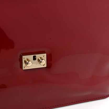 Valentino Garavani Patent Large Glam Lock Rockstud Flap Red 12 of 19