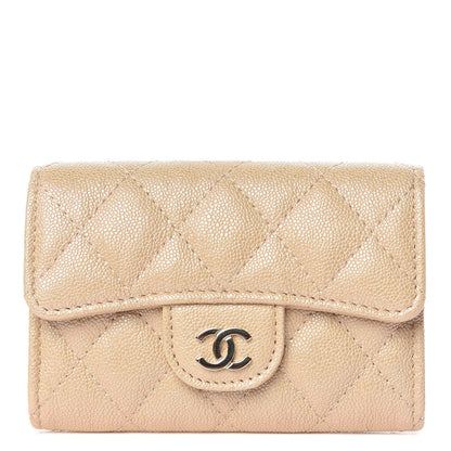 Chanel Iridescent Caviar Quilted Flap Card Holder Beige 1 of 9