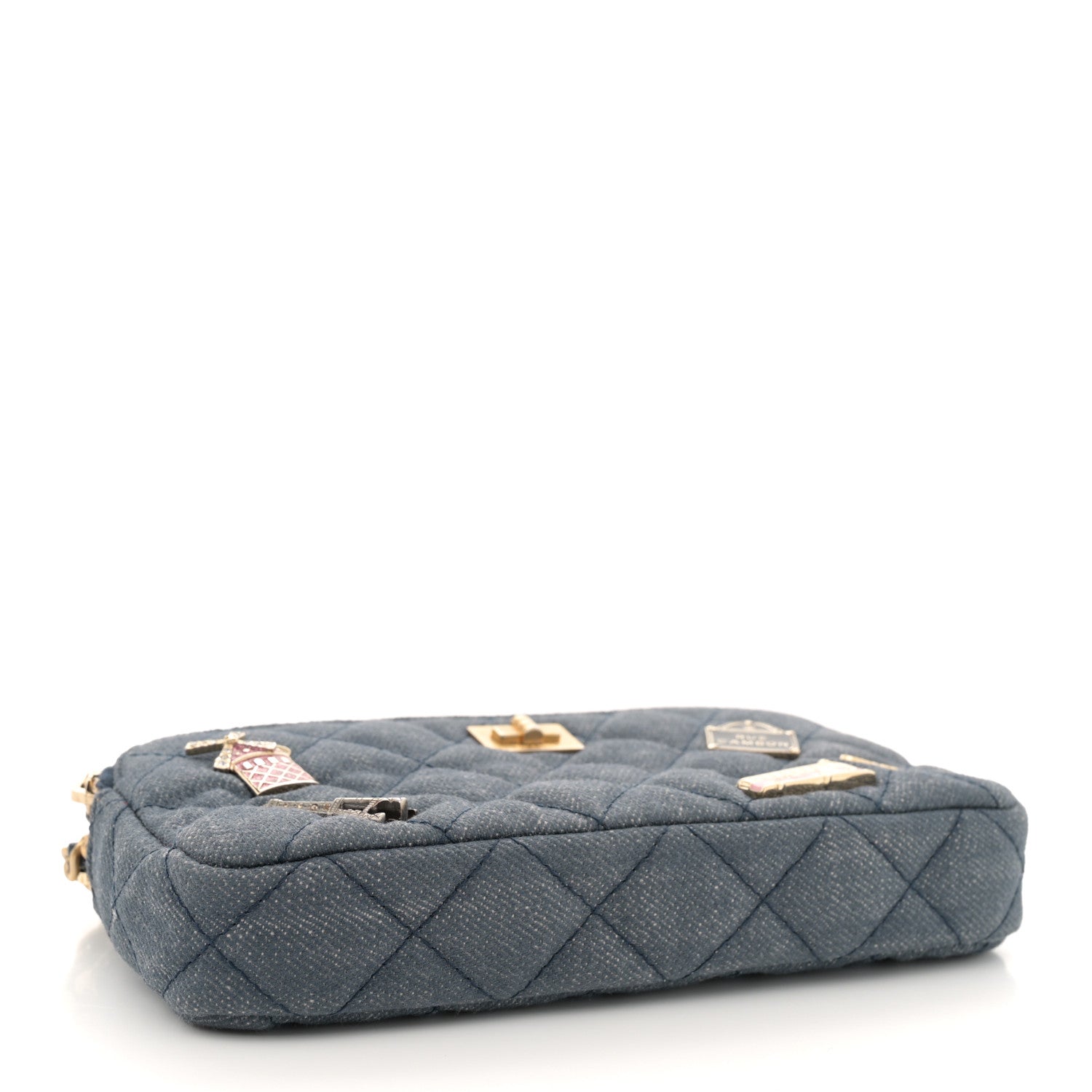 Chanel Denim Lucky Charms 2.55 Reissue Small Clutch With Chain Blue 4 of 12