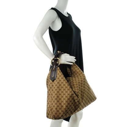 Gucci Monogram Large Horsebit Chain Hobo Dark Brown 2 of 7