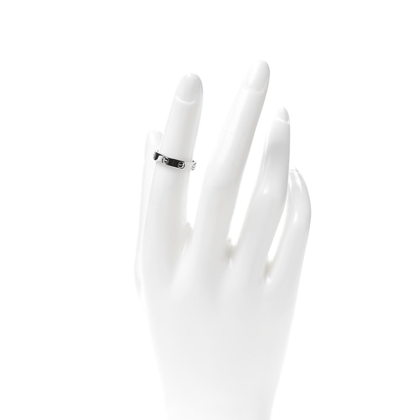 18K White Gold 3.5mm LOVE Wedding Band Ring 49 4.75