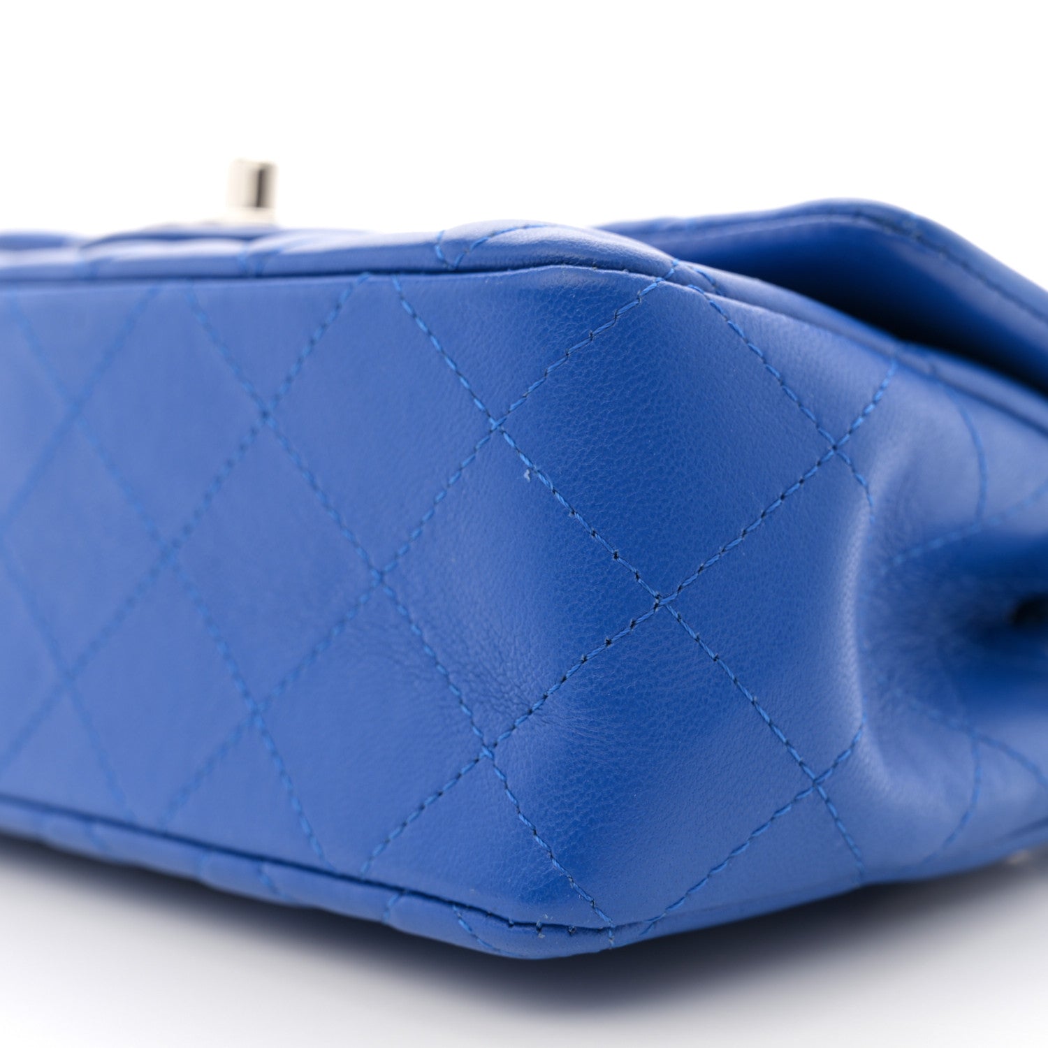 Chanel Lambskin Quilted Mini Rectangular Flap Royal Blue 10 of 11