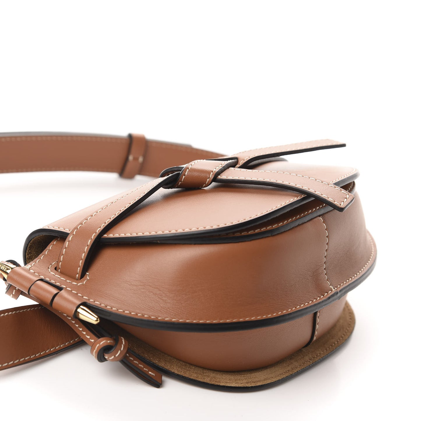 Calfskin Mini Gate Belt Bag Tan