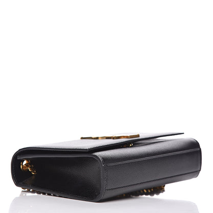Saint Laurent Grain De Poudre Small Monogram Kate Satchel Black 4 of 9