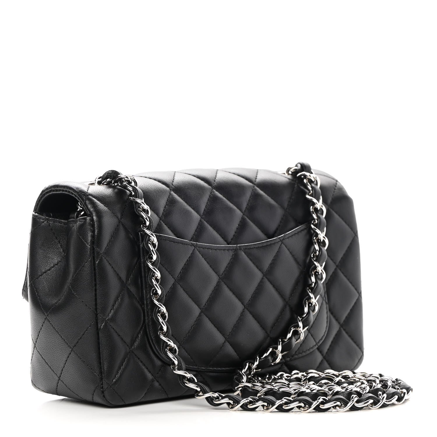Chanel Lambskin Quilted Mini Rectangular Flap Black 3 of 16