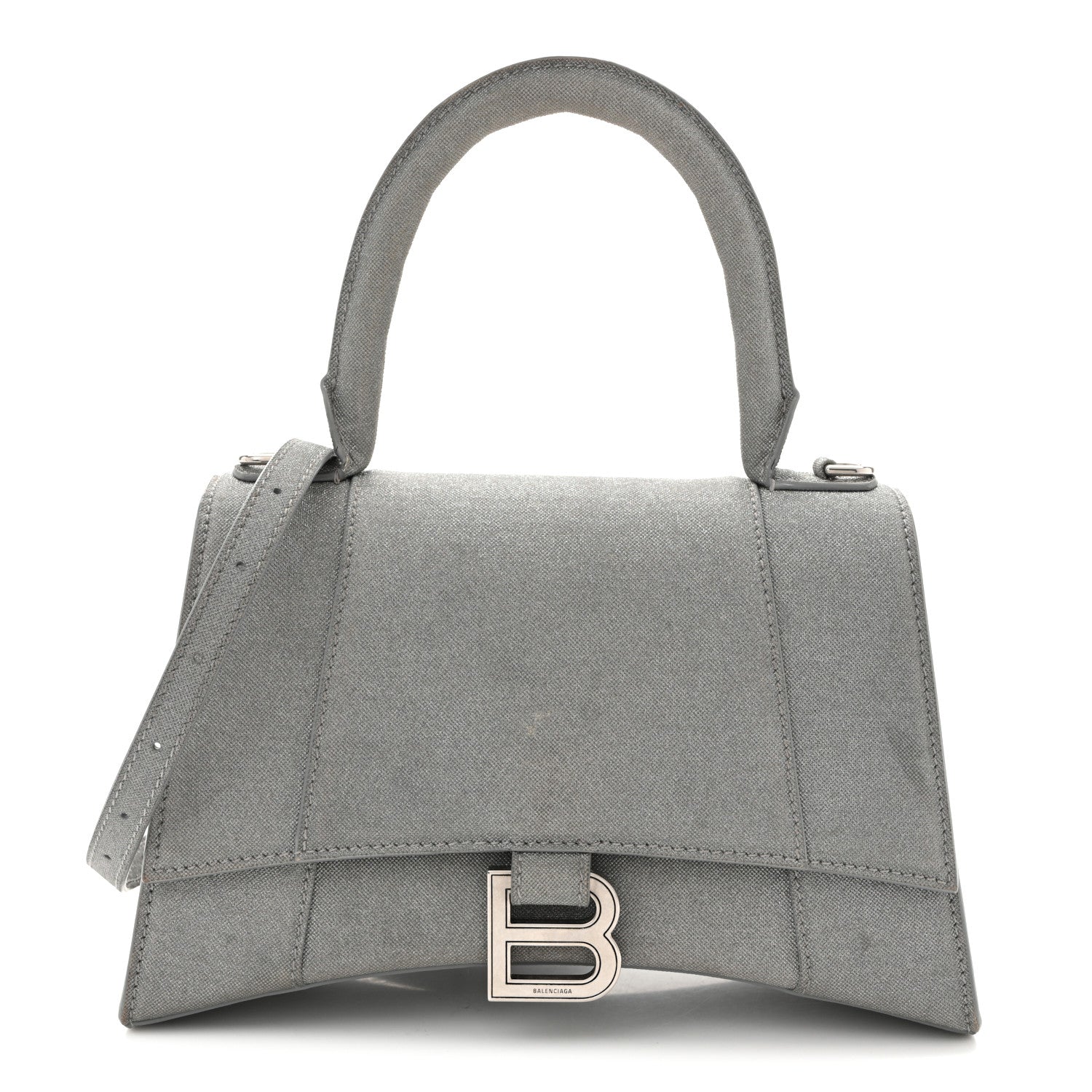 Balenciaga Glitter Fabric Small Hourglass Top Handle Bag Grey 1 of 10