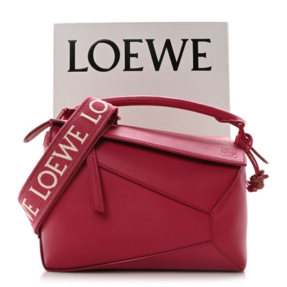 Loewe Satin Calfskin Monochrome Small Puzzle Edge Bag Ruby Red Glaze 10 of 10