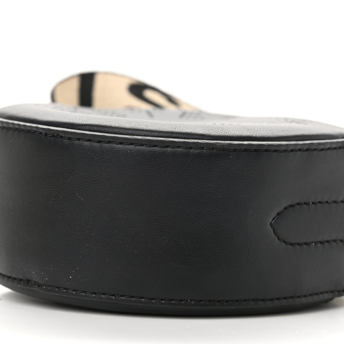 Eco Alter Nappa Perforated Round Logo Crossbody Black