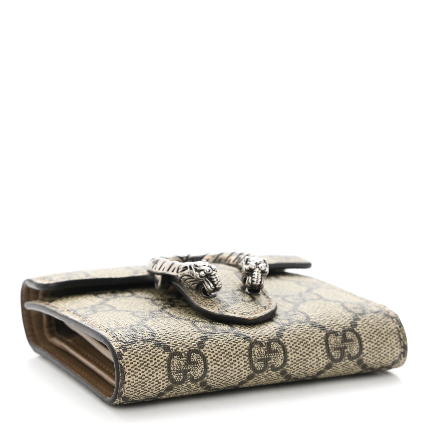Gucci GG Supreme Monogram Dionysus Card Case Wallet Beige Taupe 4 of 11