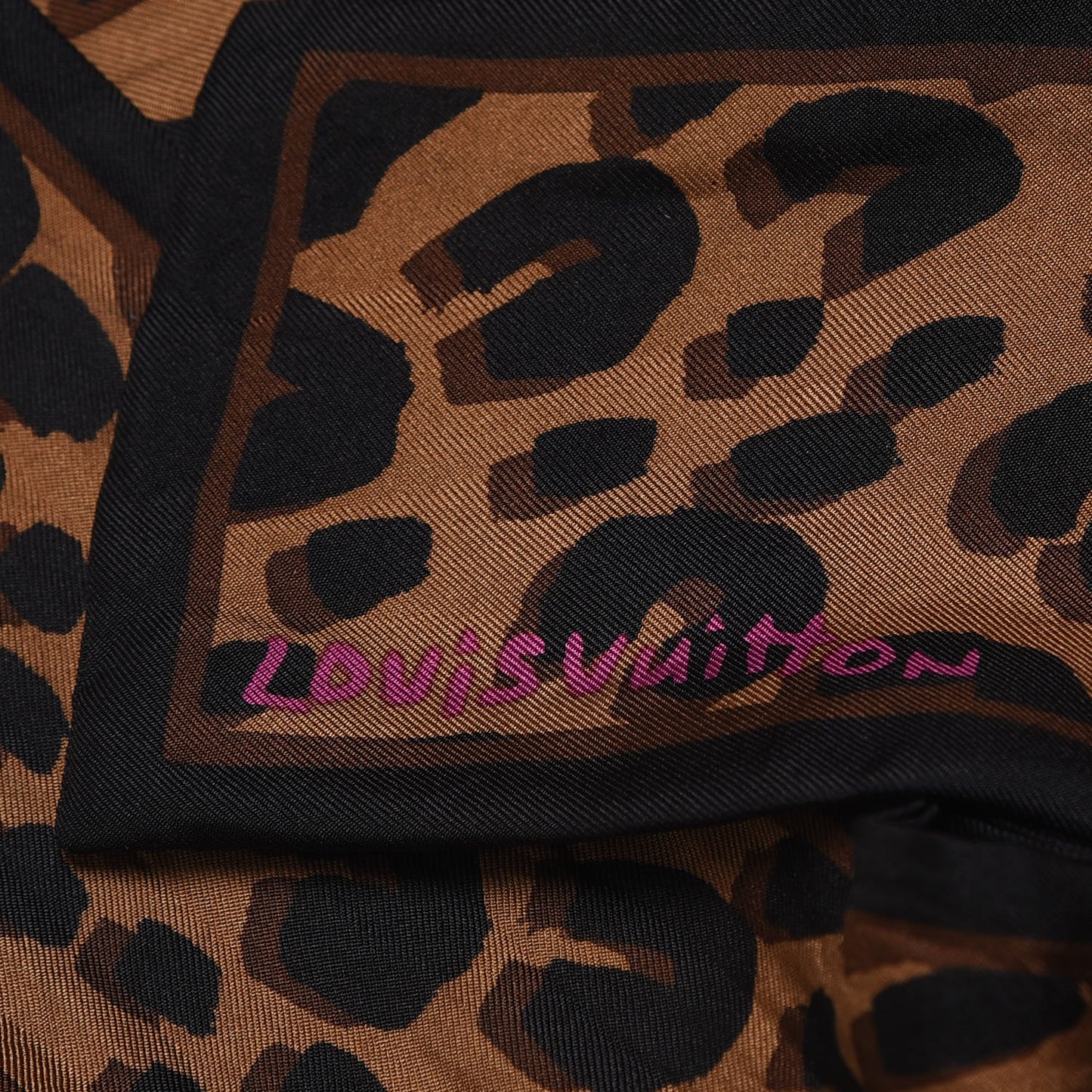 Silk Leopard Bandeau Scarf Marron