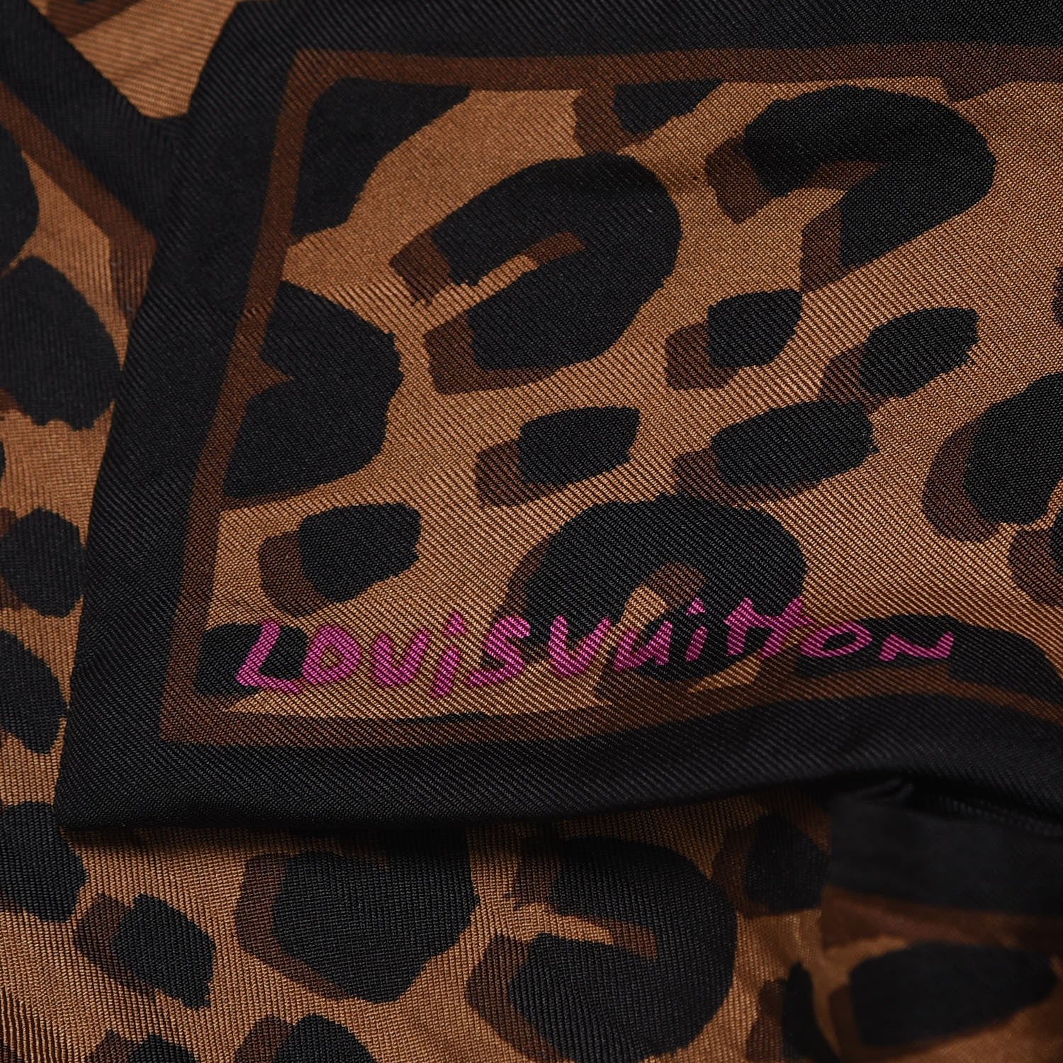 Louis Vuitton Silk Leopard Bandeau Scarf Marron 3 of 3