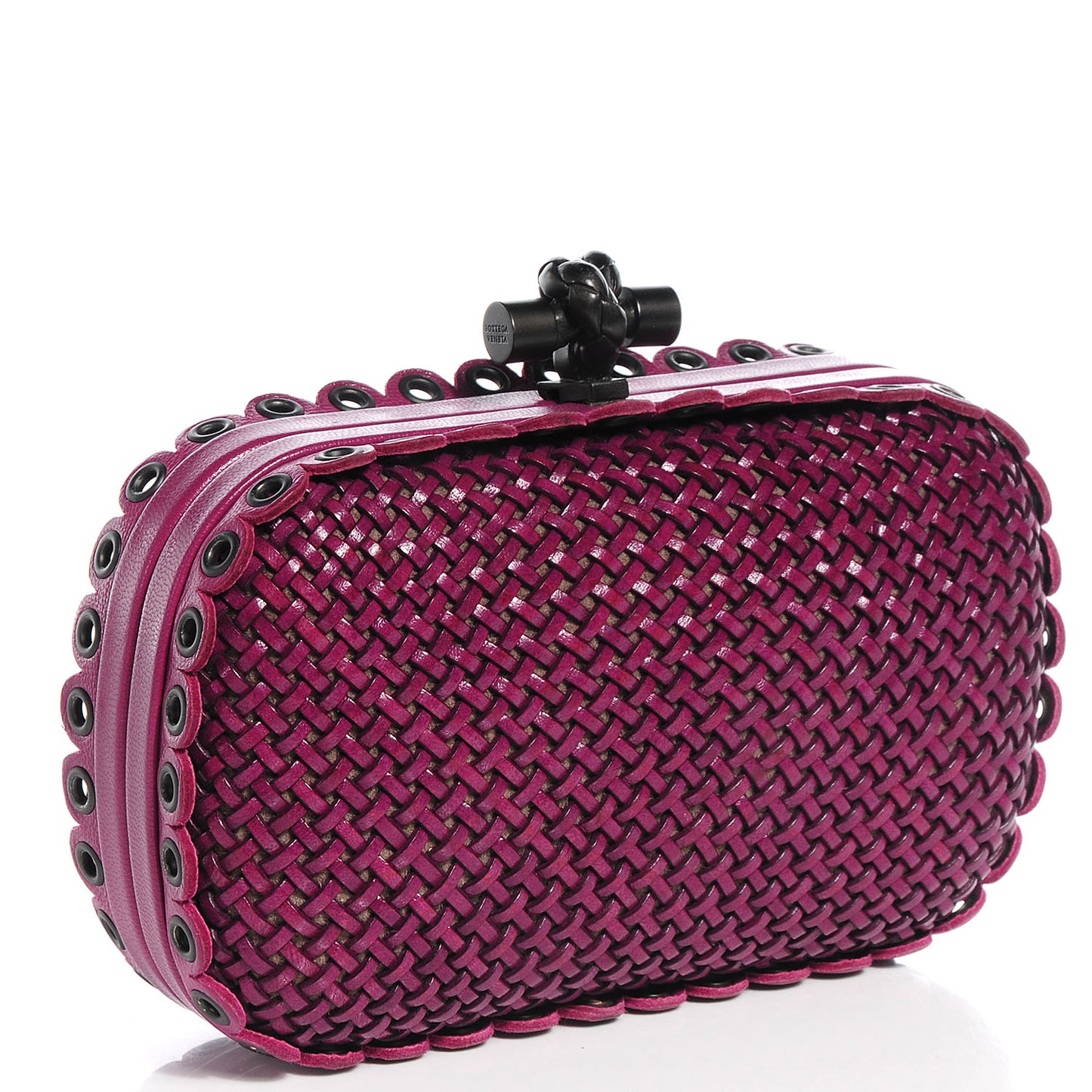 Leather Knot Clutch Orchid