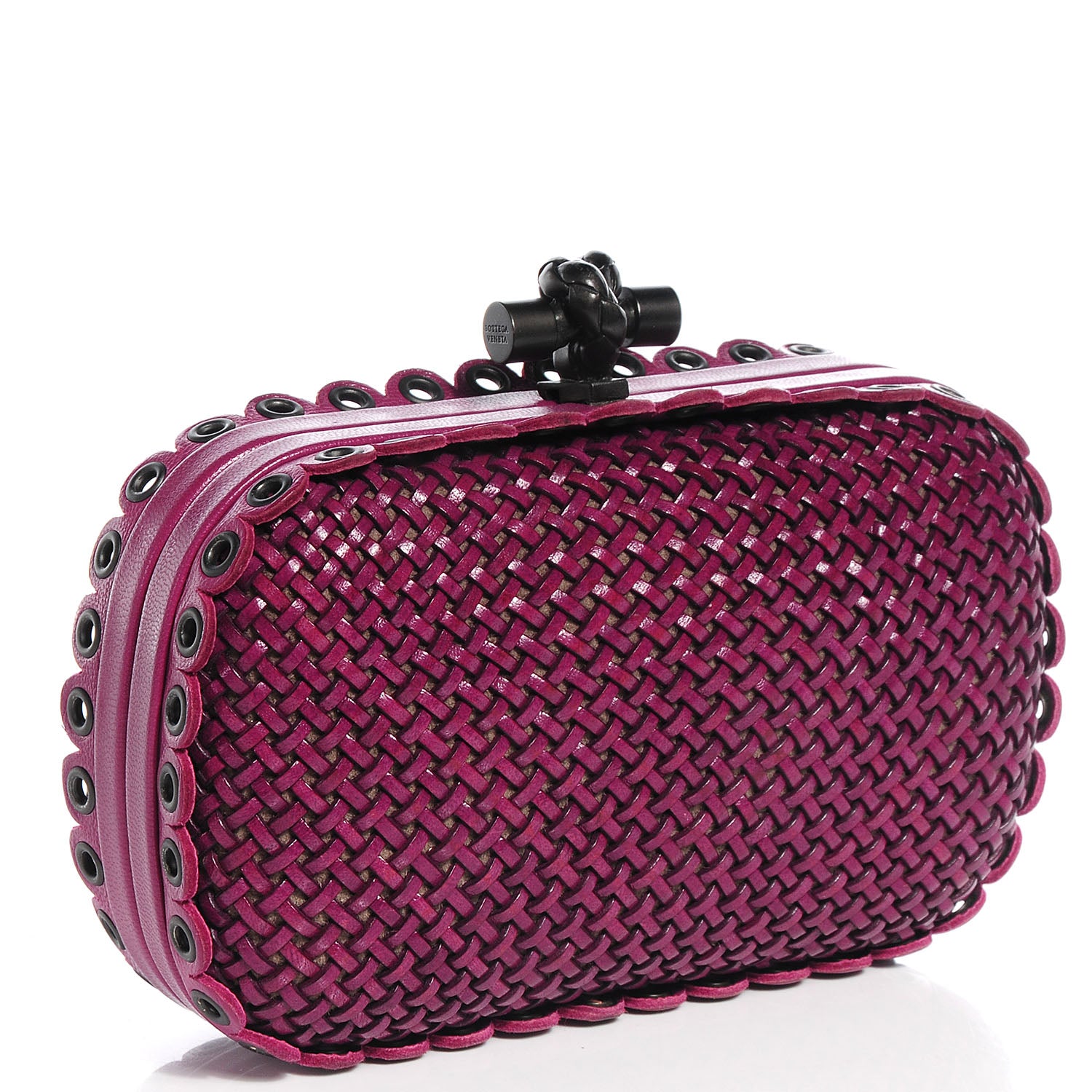 Bottega Veneta Leather Knot Clutch Orchid 3 of 7