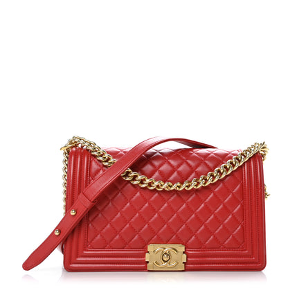 Chanel Lambskin Quilted New Medium Boy Flap Red 3 of 10