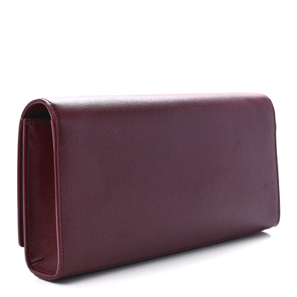 Saint Laurent Grain De Poudre Classic Monogram Cassandre Clutch Dark Red 3 of 12