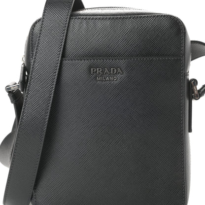 Prada Saffiano Flat Messenger Bag Black 8 of 11