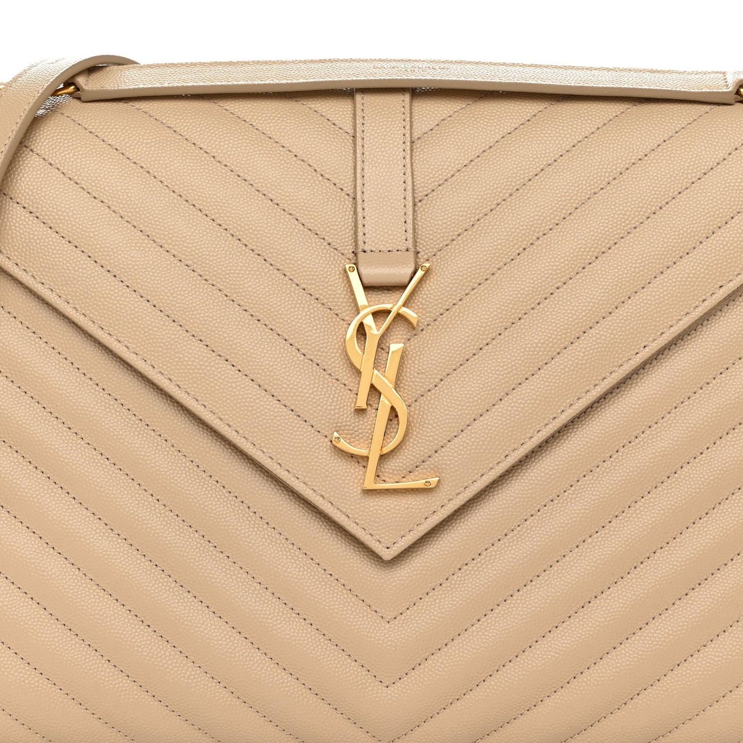 Grain De Poudre Matelasse Chevron Large Monogram Satchel Nude Powder