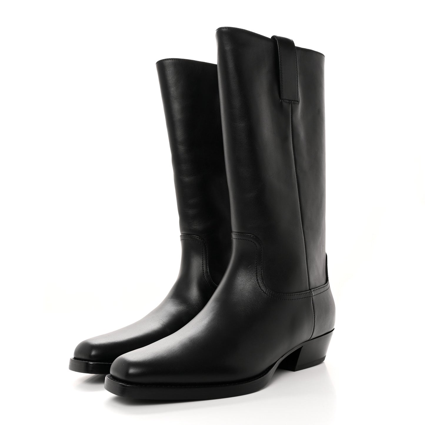 Calfskin CC High Boots 41 Black