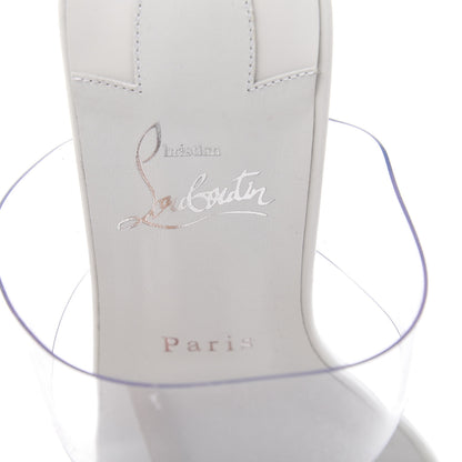 Christian Louboutin Patent PVC Just Nothing 85 Slide Sandals 39 Bianco 6 of 8