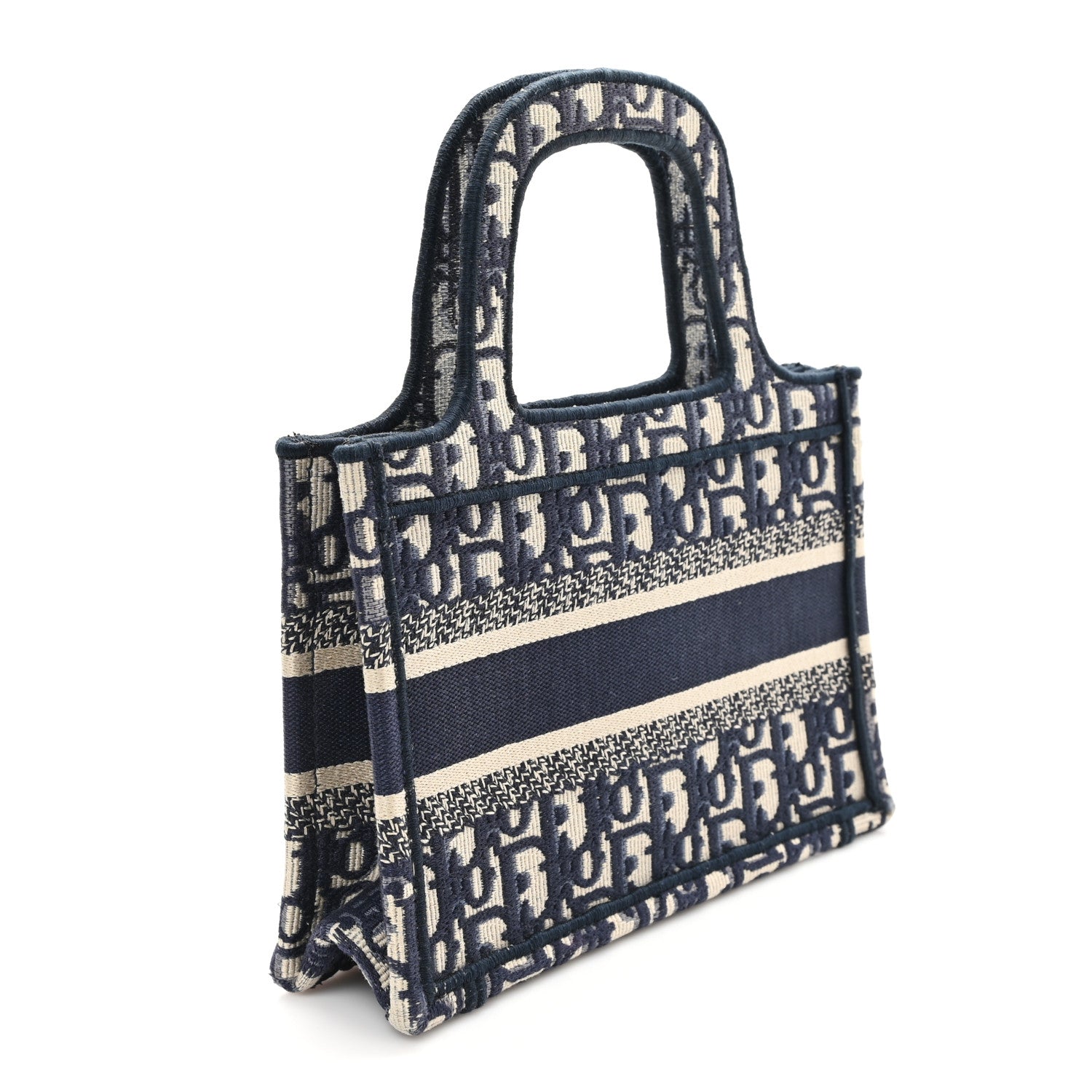 Christian Dior Oblique Mini Book Tote Blue Multicolor 3 of 11