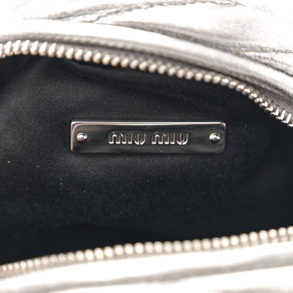 Miu Miu Metallic Nappa Matelasse Lux Mini Backpack Cromo 6 of 13