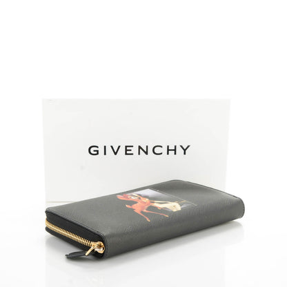 Givenchy Textured Coated Canvas Iconic Bambi Print Zip Around Wallet 4 of 8