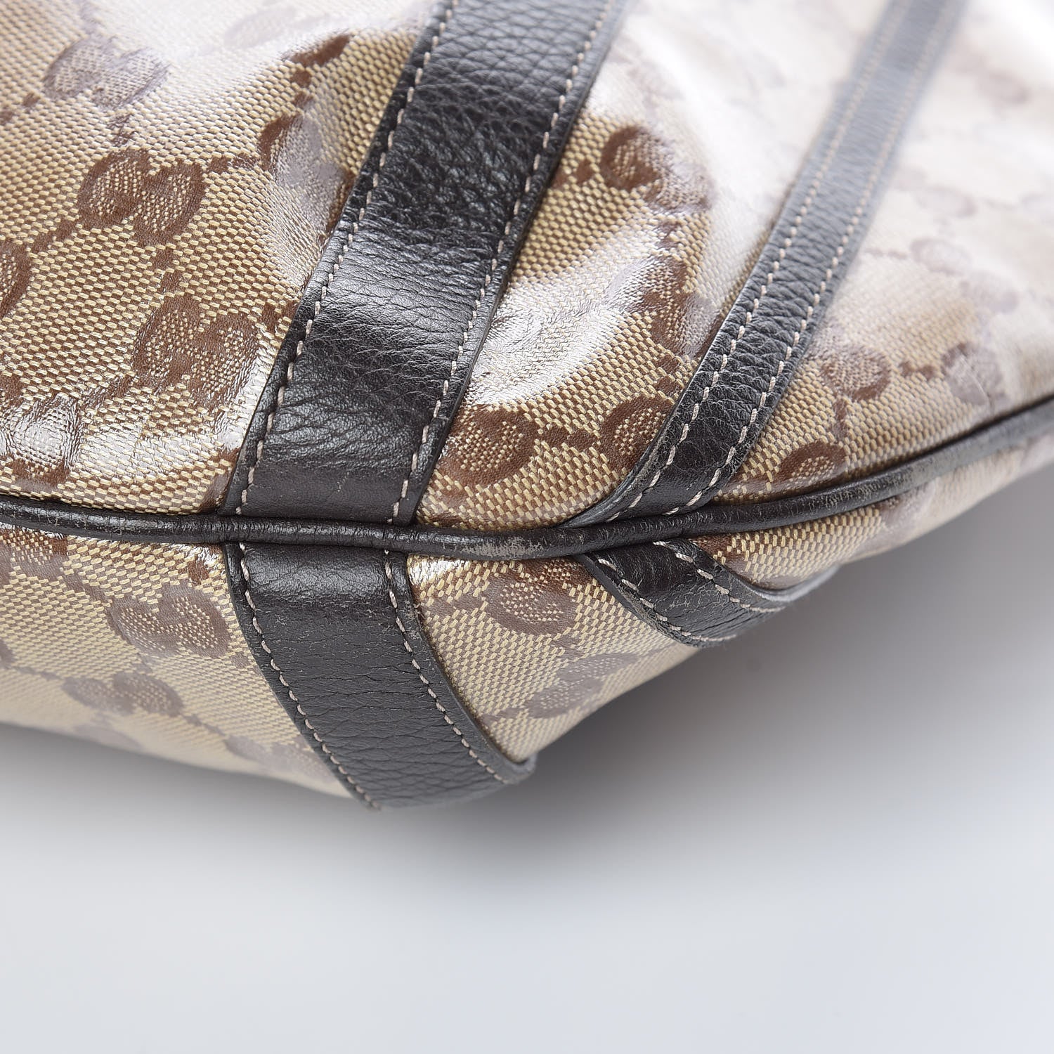 Gucci Crystal Monogram Medium Abbey Convertible Tote Dark Brown 7 of 12