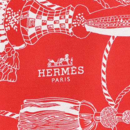 Hermes Silk Passementerie Maxi Twilly Cut Rouge White Marine 2 of 3