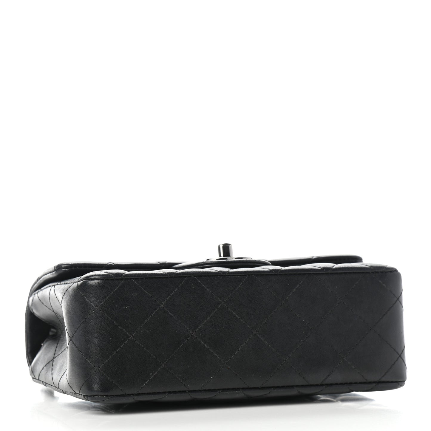 Lambskin Quilted Mini Rectangular Flap Black