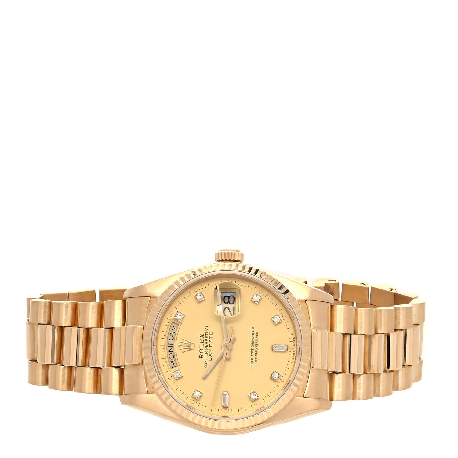 Rolex 18K Yellow Gold Diamond 36mm Oyster Perpetual Day-Date President Watch Champagne 18038 2 of 4