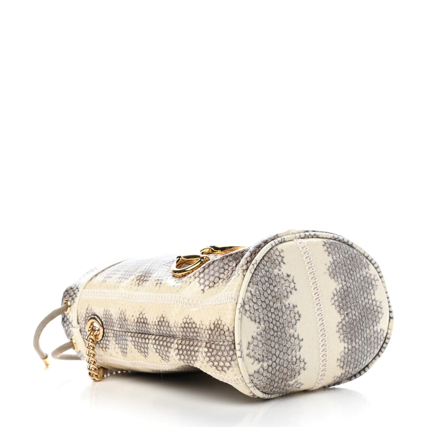 Snakeskin Mini Zumi Bucket Bag Grey