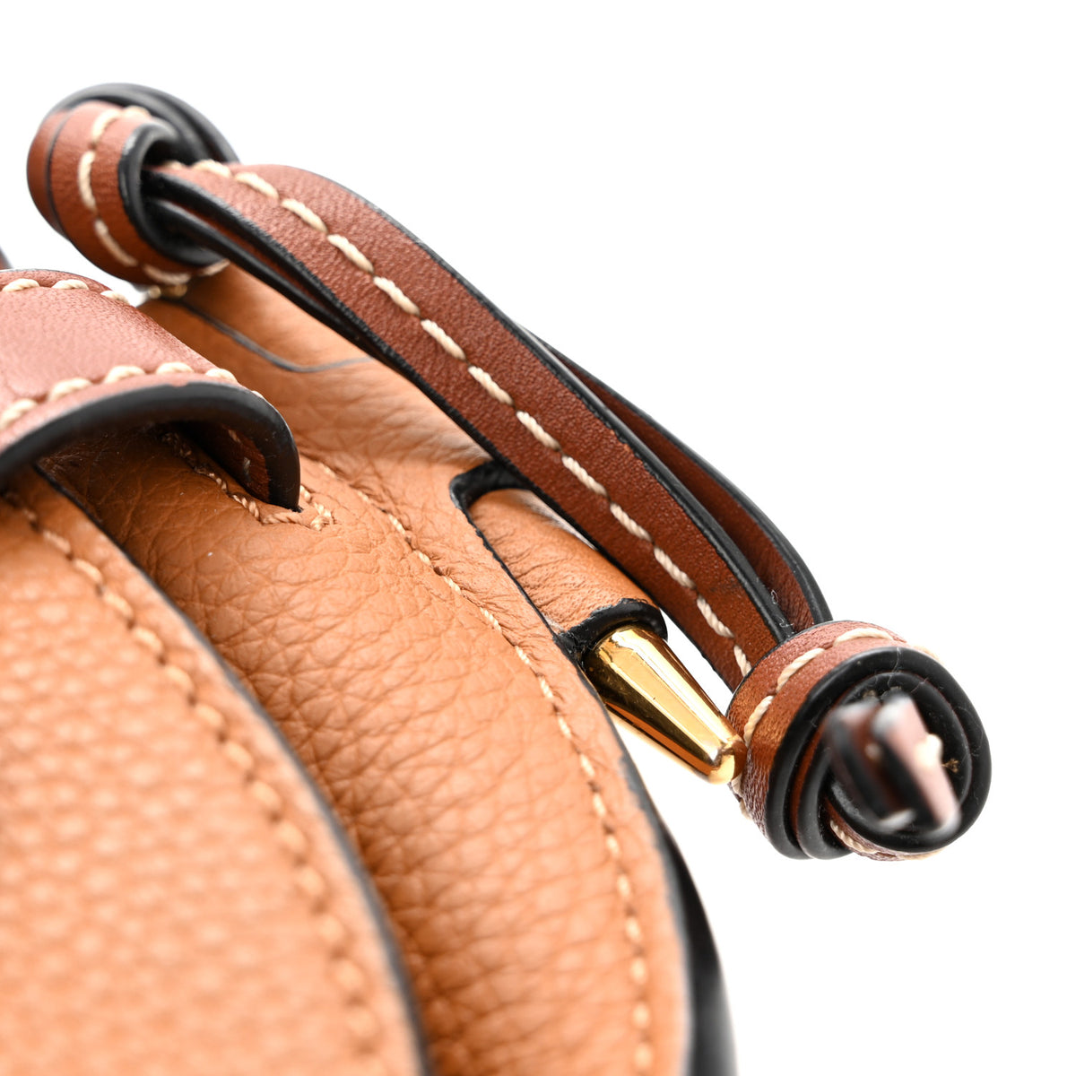 Grained Calfskin Mini Gate Crossbody Bag Caramel Pecan