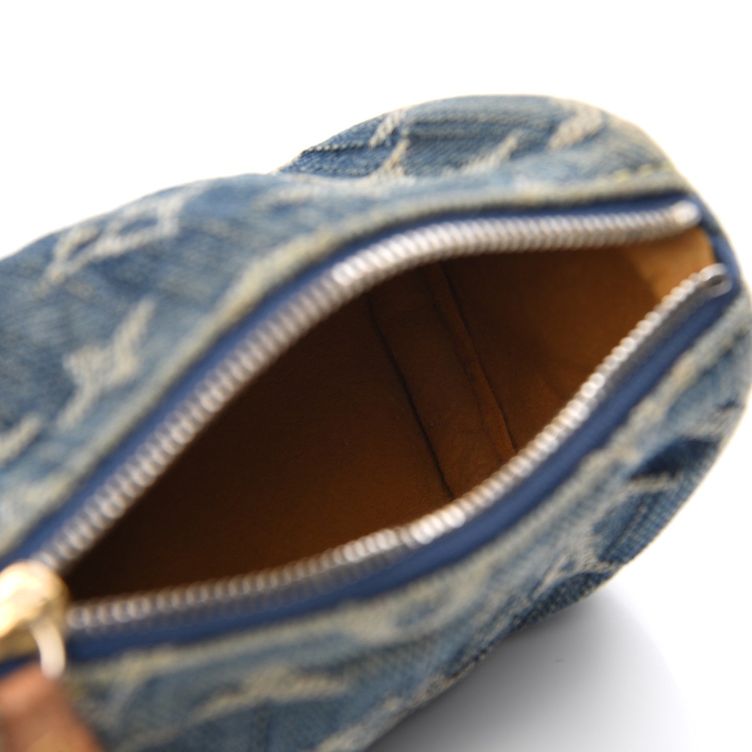 Louis Vuitton Monogram Denim Pochette Speedy PM Key Holder Blue 5 of 7
