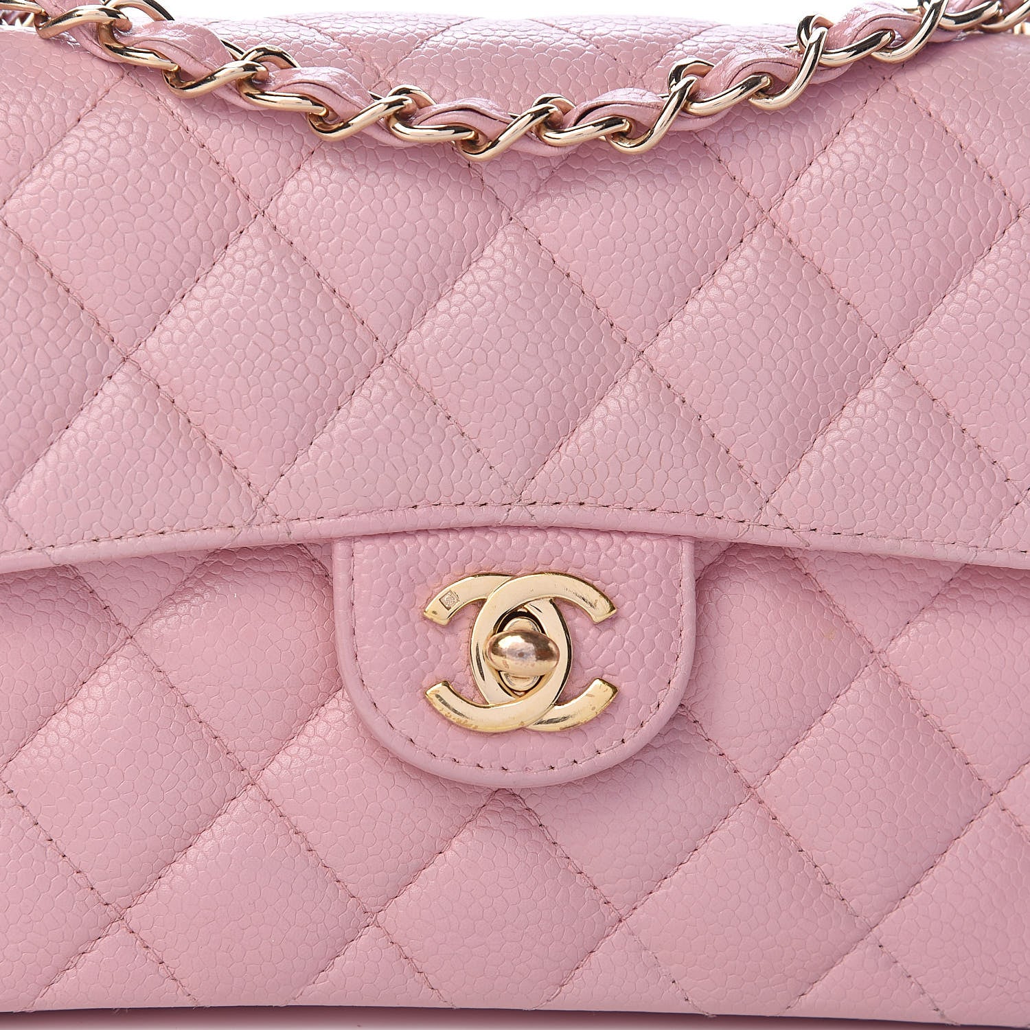 Chanel Caviar Quilted Mini Square Flap Pink 10 of 14