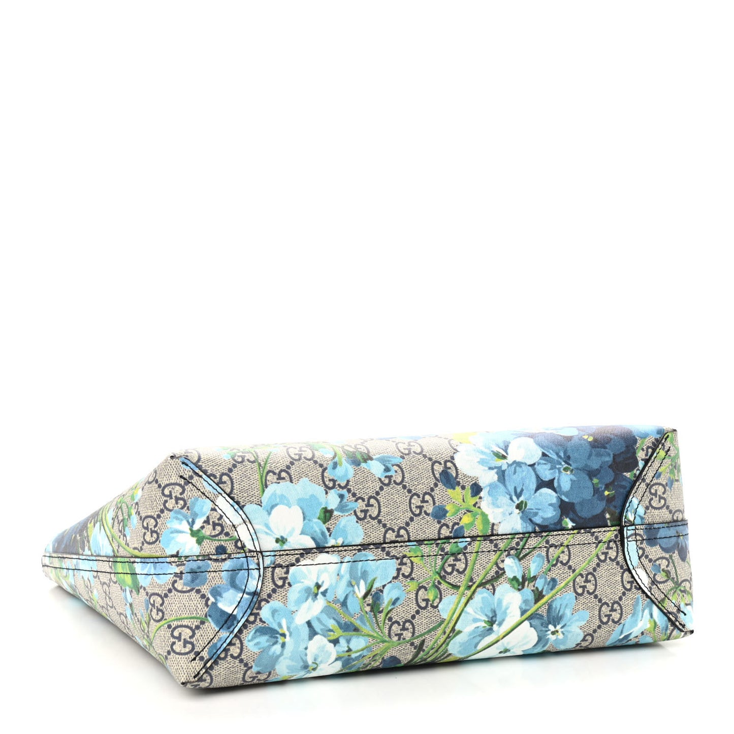 GG Supreme Monogram Blooms Small Reversible Tote Beige Blue Navy