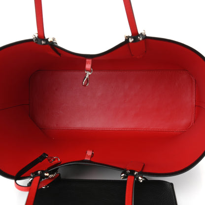 Christian Louboutin Calfskin Loubitag Spikes East West Cabata Tote Black 6 of 9