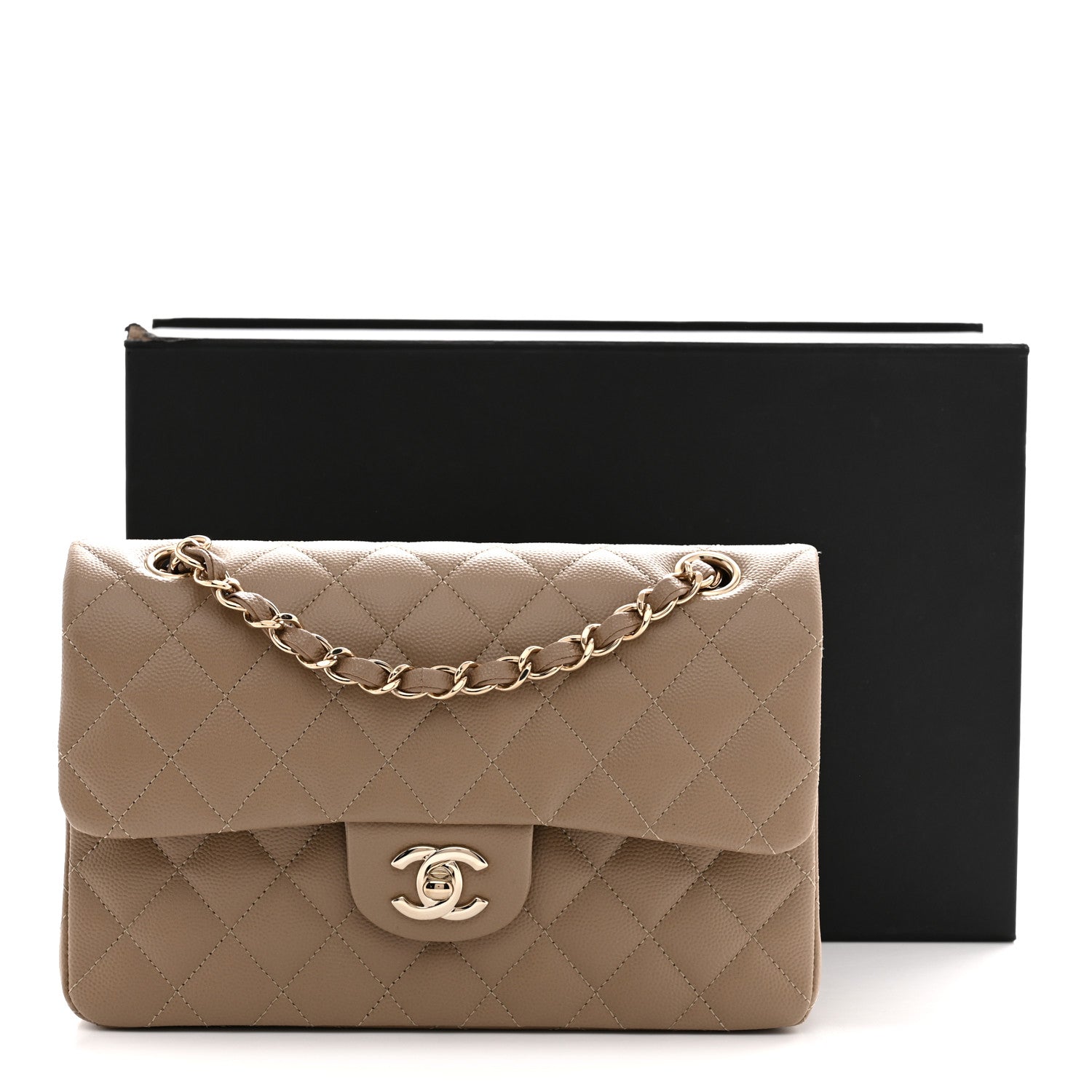 Chanel Caviar Quilted Small Double Flap Dark Beige 11 of 11