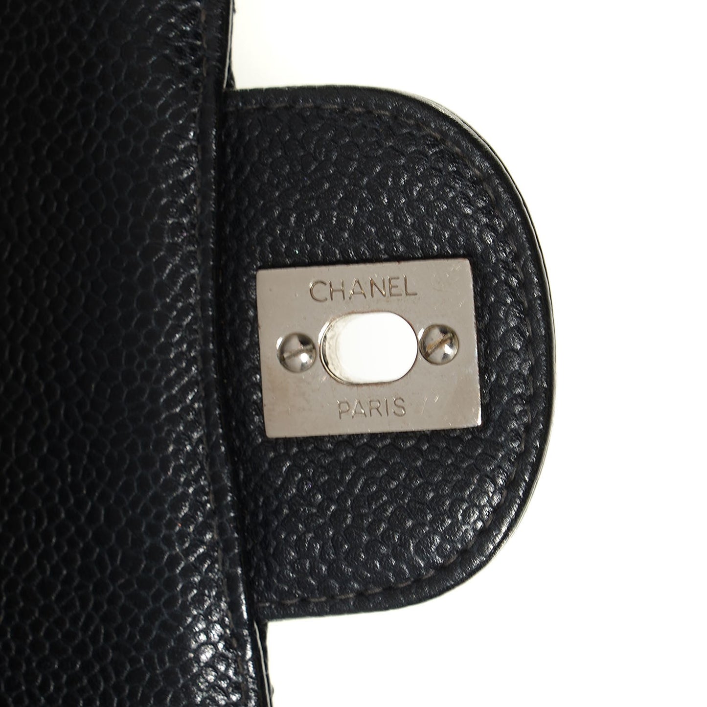 Caviar Quilted Small Double Flap Black