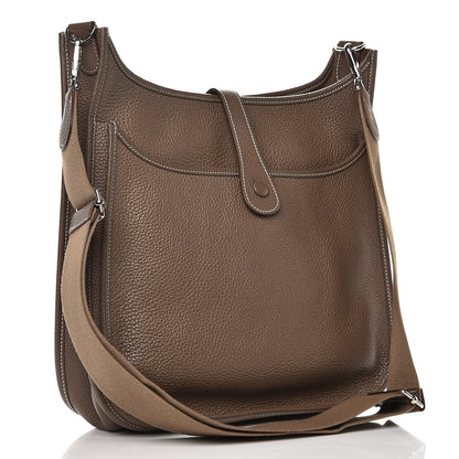 Hermes Taurillon Clemence Evelyne III GM Etoupe 3 of 8