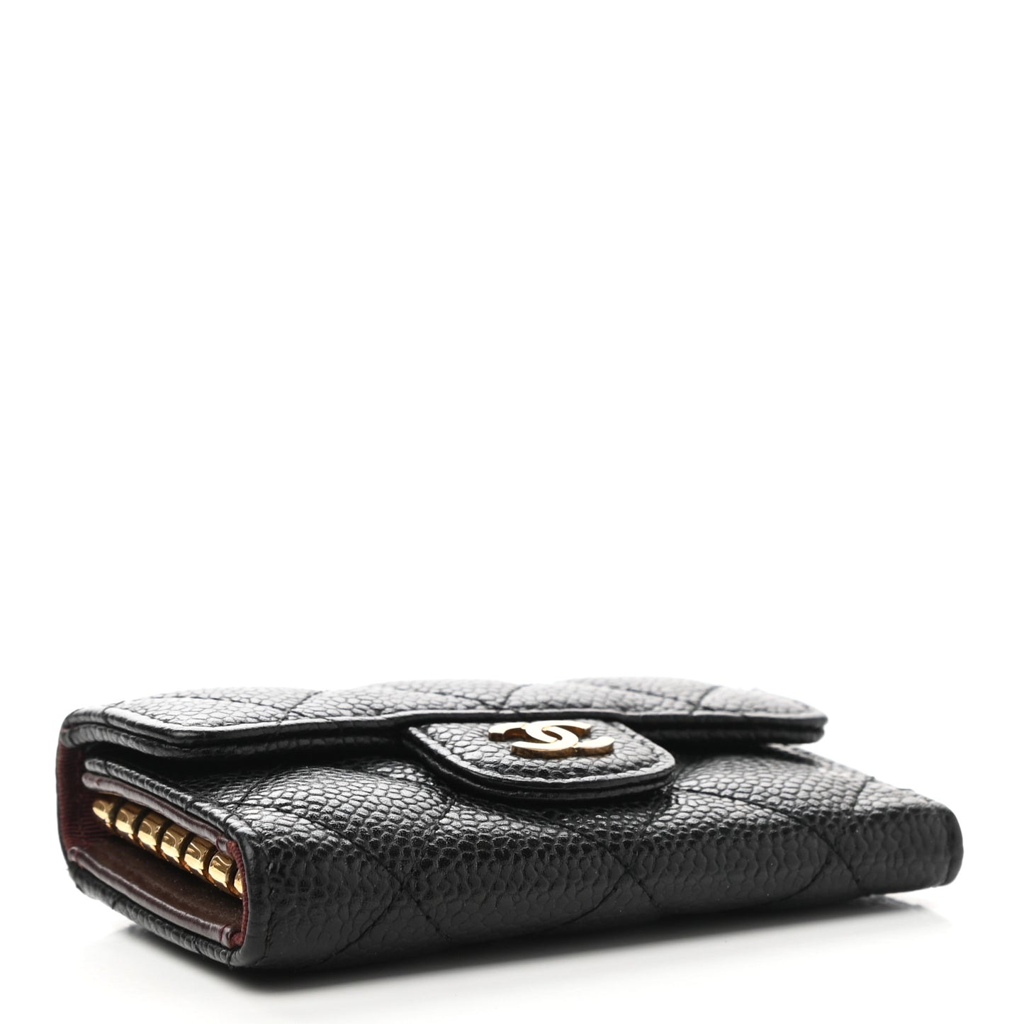 Caviar Quilted 6 Key Holder Black