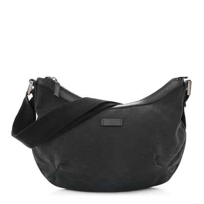 Gucci Monogram Medium Half Moon Hobo Black 1 of 10