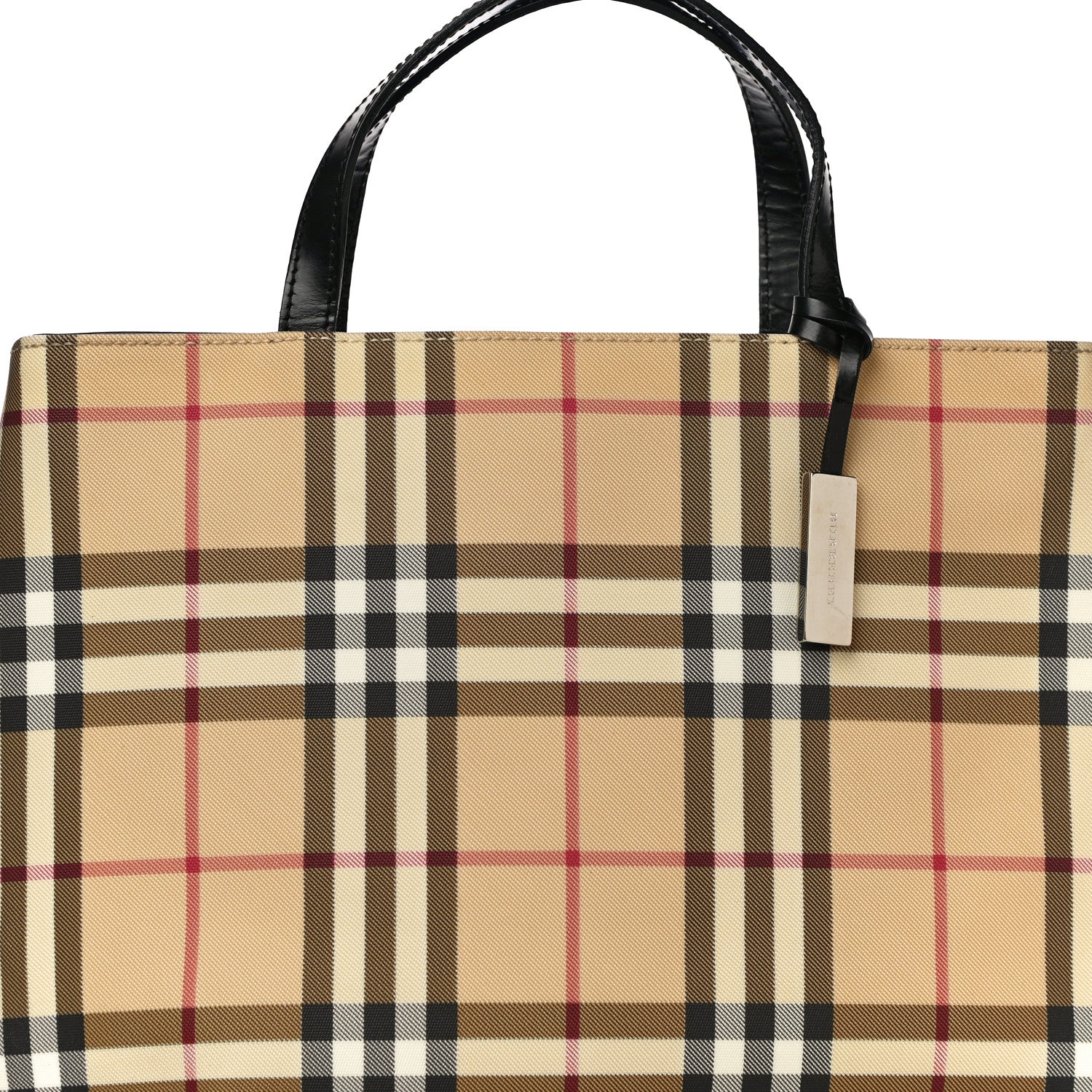 Burberry Canvas House Check Small Tote Black 6 of 11