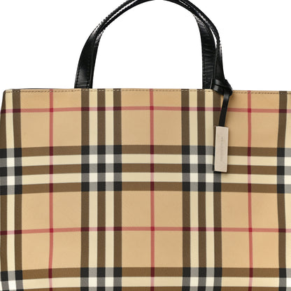 Burberry Canvas House Check Small Tote Black 6 of 11