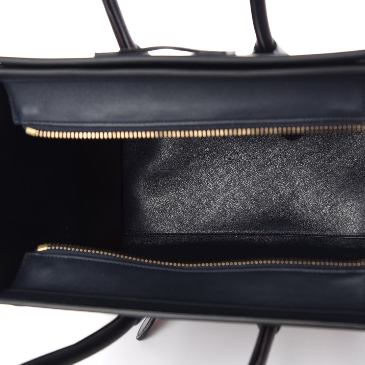 Smooth Calfskin Striped Canvas Micro Luggage Navy Blue