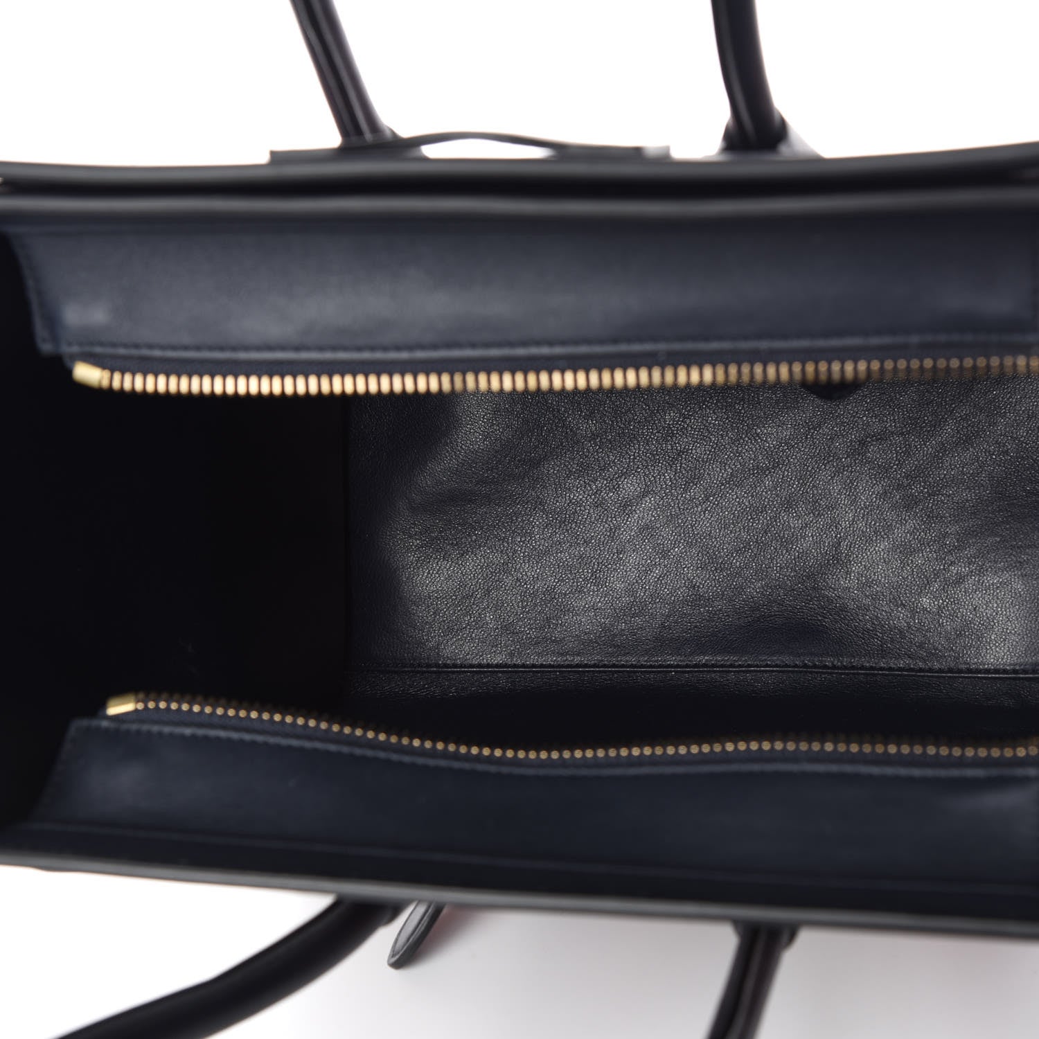 Celine Smooth Calfskin Striped Canvas Micro Luggage Navy Blue 5 of 11