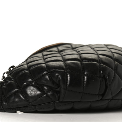 Chanel Lambskin Quilted Banane Waist Bag Fanny Pack Black 9 of 13